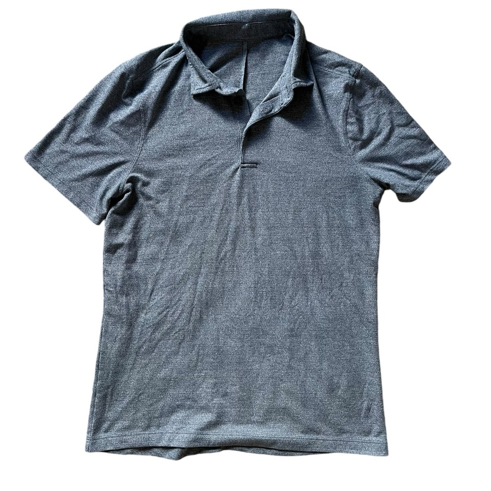 Lululemon Athletica‎ Polo Men's S Blue Top Short Sleeve SEE MEASUREMENTS NICE✅